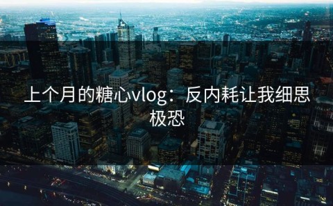 上个月的糖心vlog：反内耗让我细思极恐