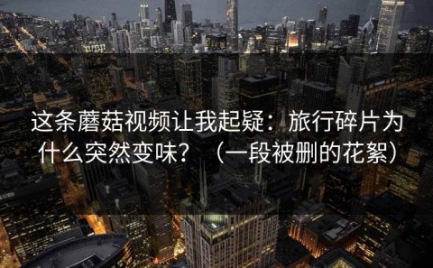 这条蘑菇视频让我起疑：旅行碎片为什么突然变味？（一段被删的花絮）