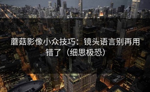 蘑菇影像小众技巧：镜头语言别再用错了（细思极恐）