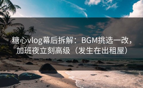 糖心vlog幕后拆解：BGM挑选一改，加班夜立刻高级（发生在出租屋）