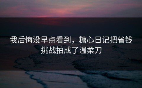 我后悔没早点看到，糖心日记把省钱挑战拍成了温柔刀