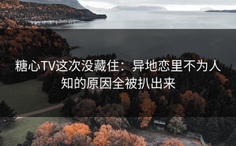 糖心TV这次没藏住：异地恋里不为人知的原因全被扒出来