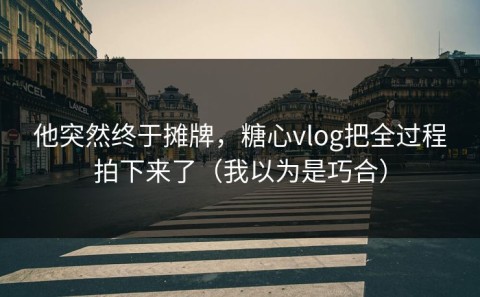 他突然终于摊牌，糖心vlog把全过程拍下来了（我以为是巧合）