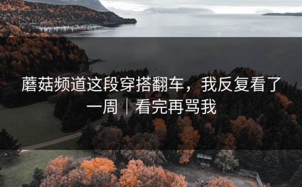 蘑菇频道这段穿搭翻车，我反复看了一周｜看完再骂我