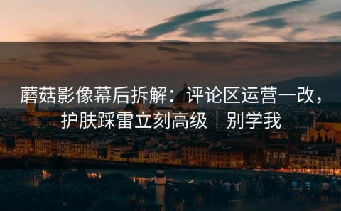 蘑菇影像幕后拆解：评论区运营一改，护肤踩雷立刻高级｜别学我