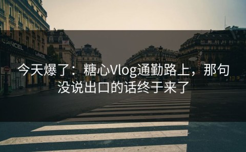 今天爆了：糖心Vlog通勤路上，那句没说出口的话终于来了