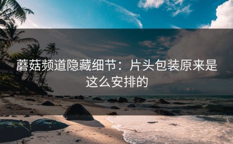蘑菇频道隐藏细节：片头包装原来是这么安排的
