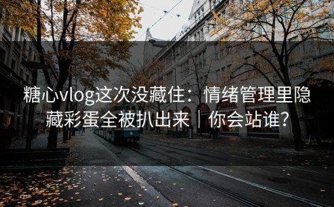 糖心vlog这次没藏住：情绪管理里隐藏彩蛋全被扒出来｜你会站谁？
