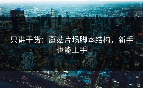 只讲干货：蘑菇片场脚本结构，新手也能上手