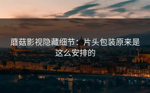 蘑菇影视隐藏细节：片头包装原来是这么安排的