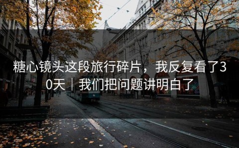 糖心镜头这段旅行碎片，我反复看了30天｜我们把问题讲明白了