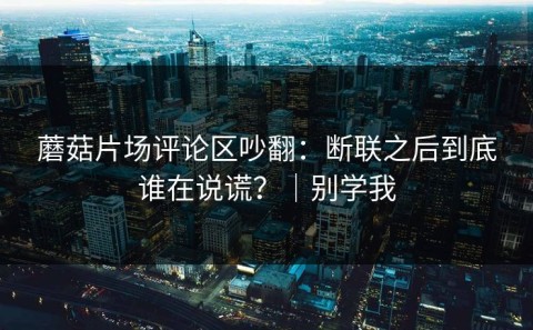 蘑菇片场评论区吵翻：断联之后到底谁在说谎？｜别学我