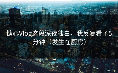 糖心Vlog这段深夜独白，我反复看了5分钟（发生在厨房）