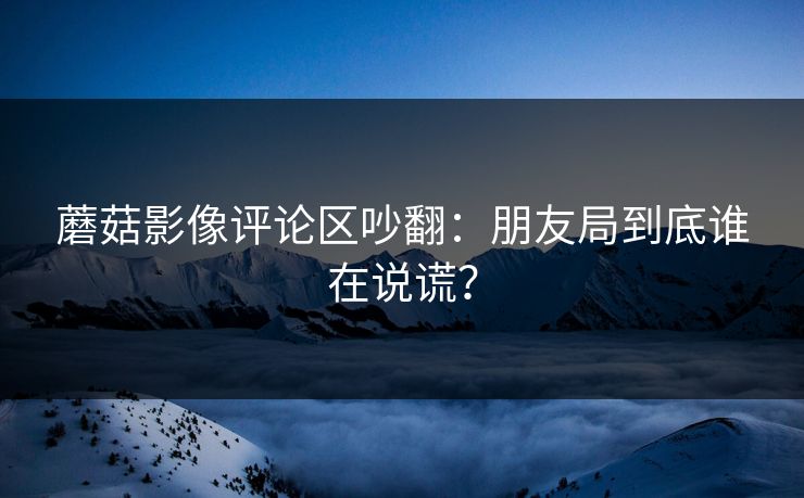 蘑菇影像评论区吵翻:朋友局到底谁在说谎? 蘑菇影像评论区吵翻:朋友局到底谁在说谎?