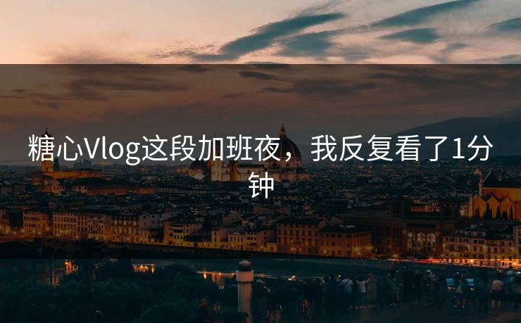 糖心Vlog这段加班夜，我反复看了1分钟